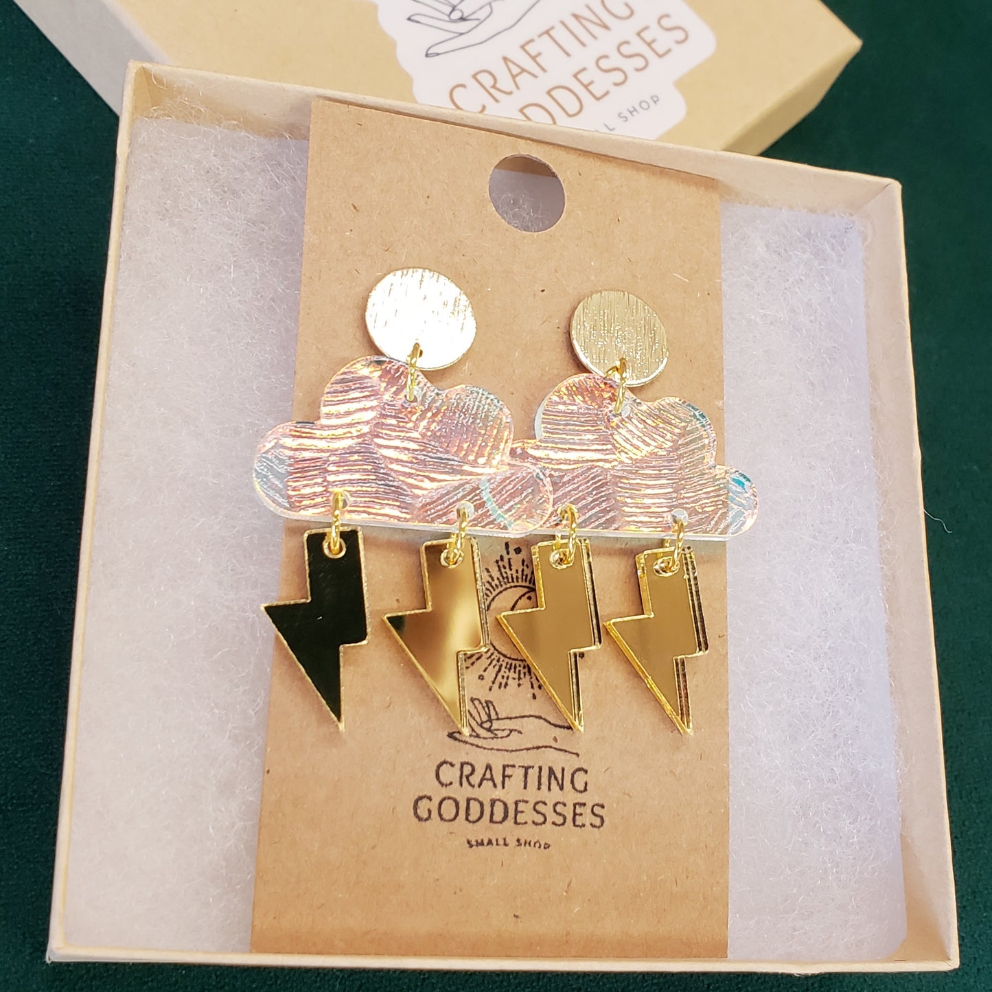 Acrylic Earrings - A Desert Collection 'Holographic Clouds' - Hypoallergenic Posts