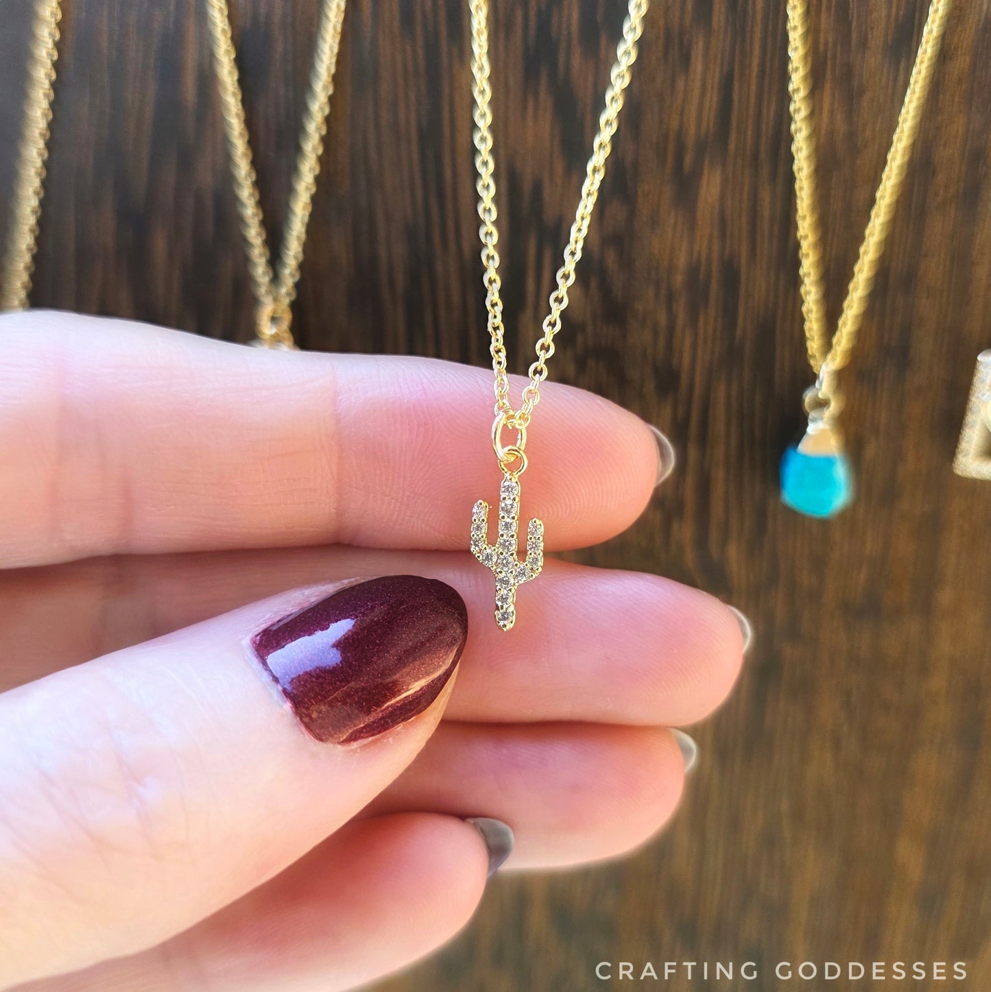 Gold Collection - 14K Gold Plated Mini Cactus Necklace