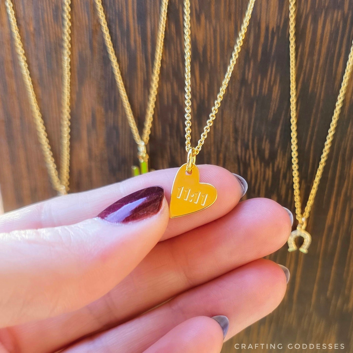 Gold Collection - 14K Gold Plated 11:11 Heart Necklace