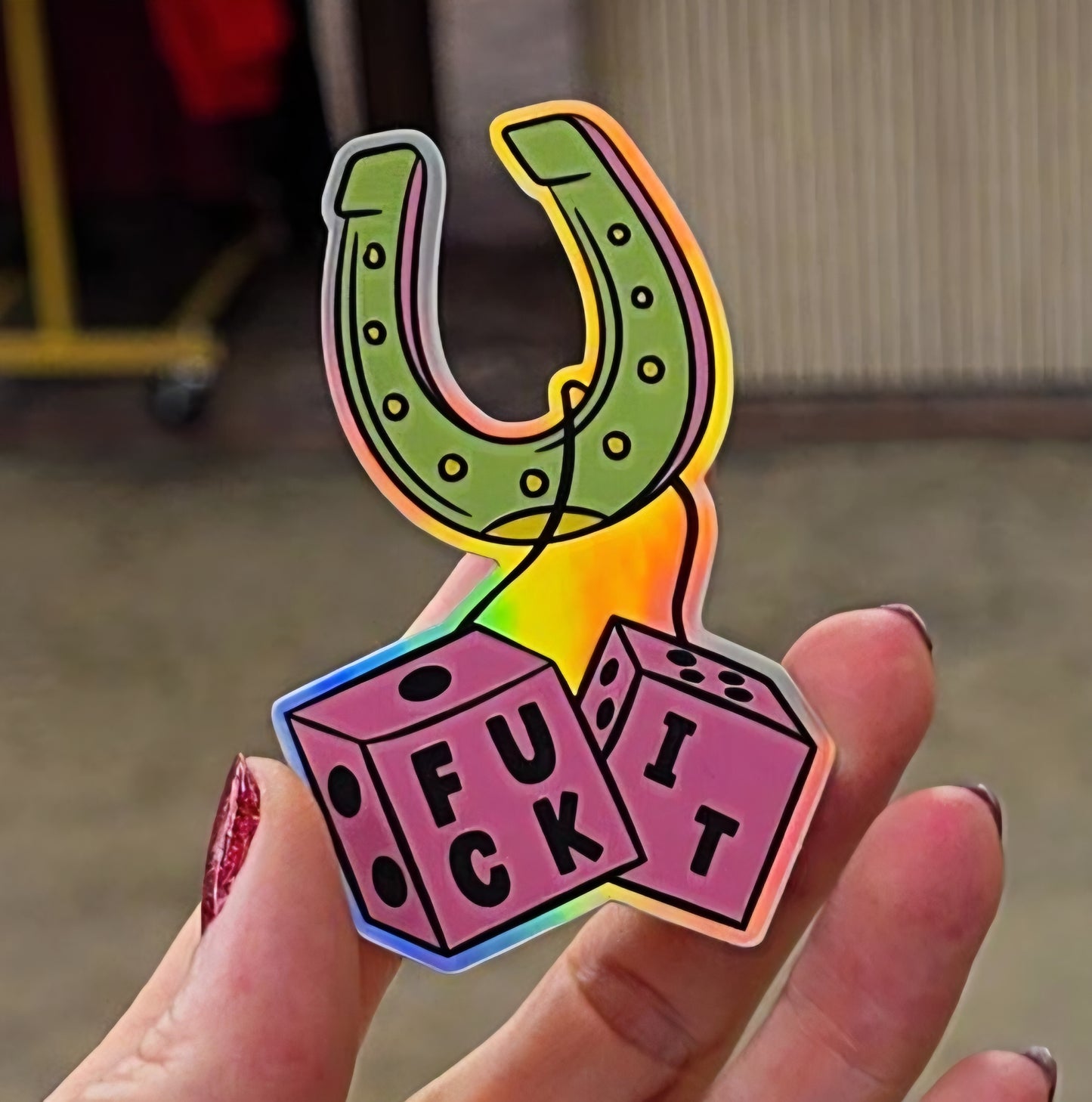 Sticker - F It Dice Holographic Effect