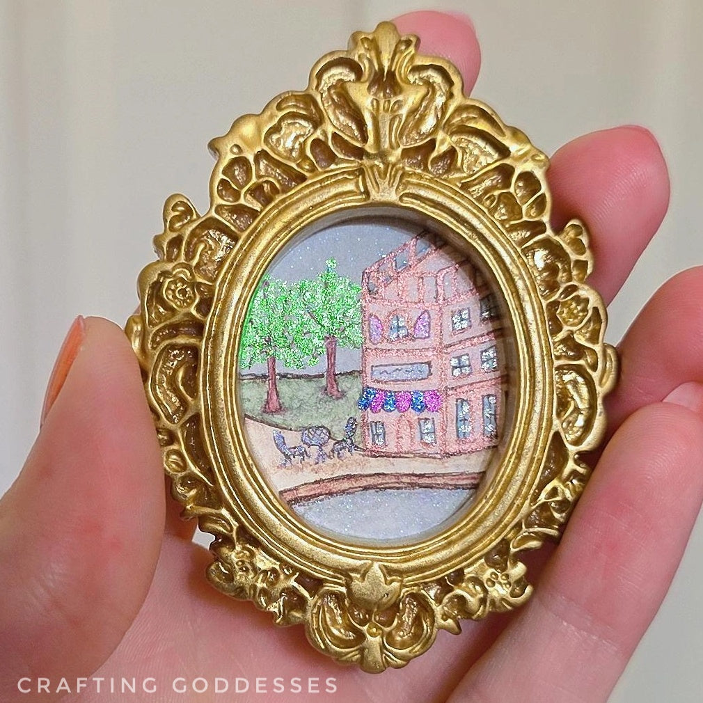 *ONE-OF-A-KIND Original Mini Watercolor Artwork - Magnet - Small Town