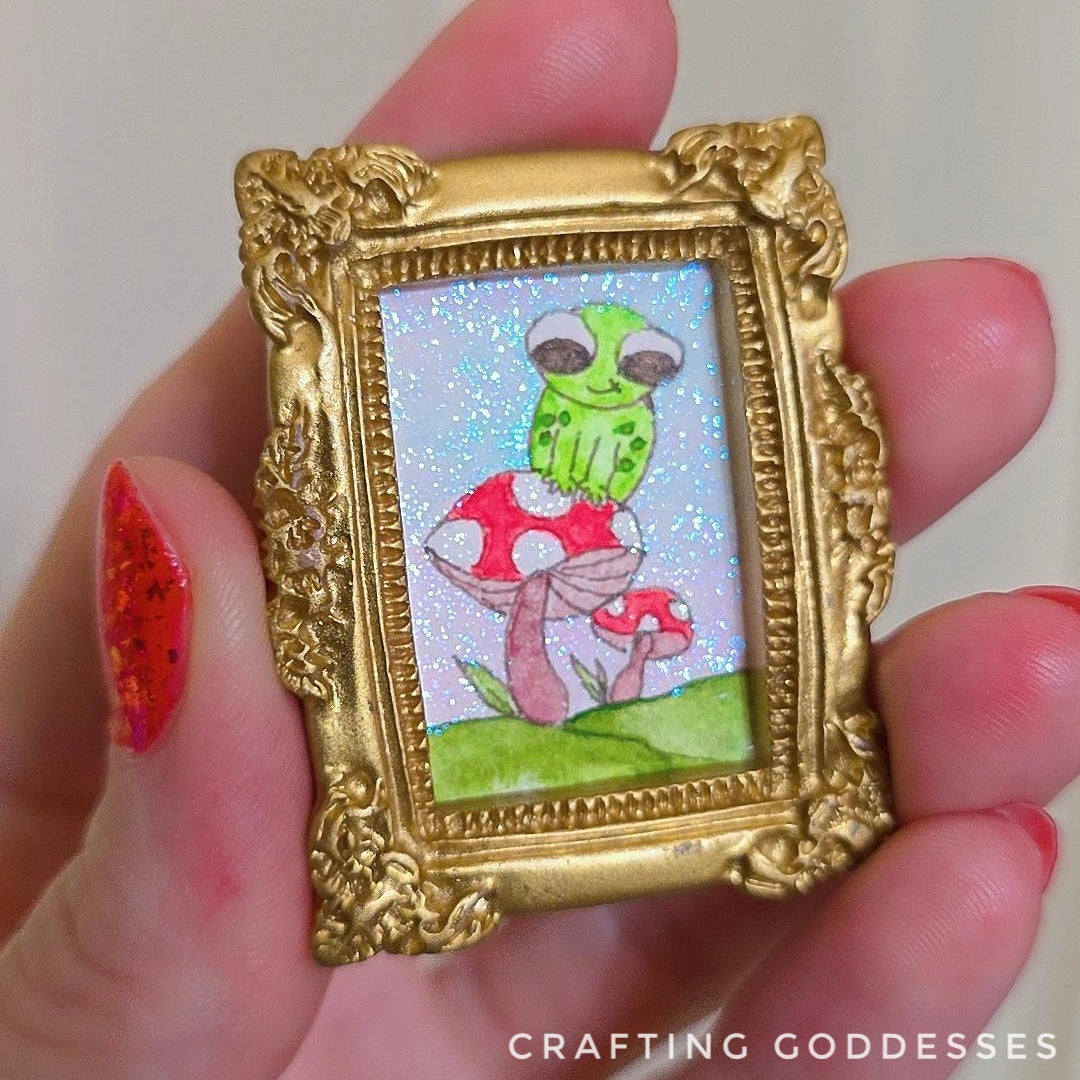 *ONE-OF-A-KIND Original Mini Watercolor Artwork - Magnet - Baby Ribbit