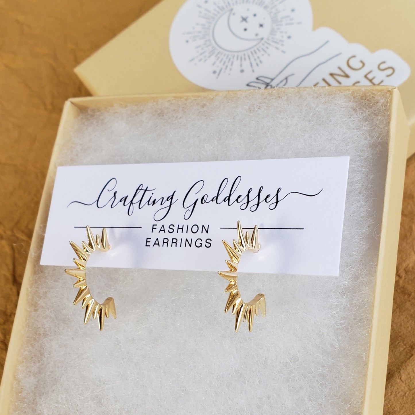 Gold Collection - 18K Gold Minimalist Spike Hoop Post