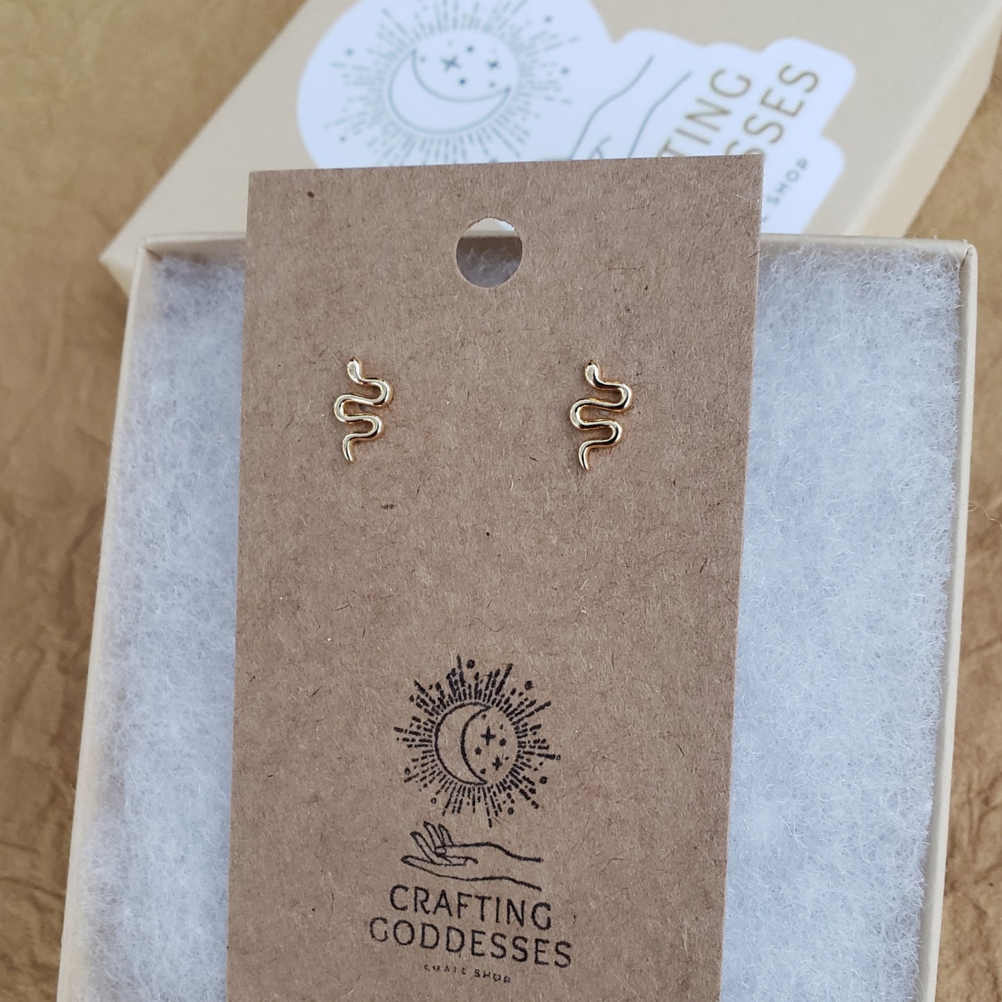 Gold Collection - 18K Gold Tiny Snake Earrings