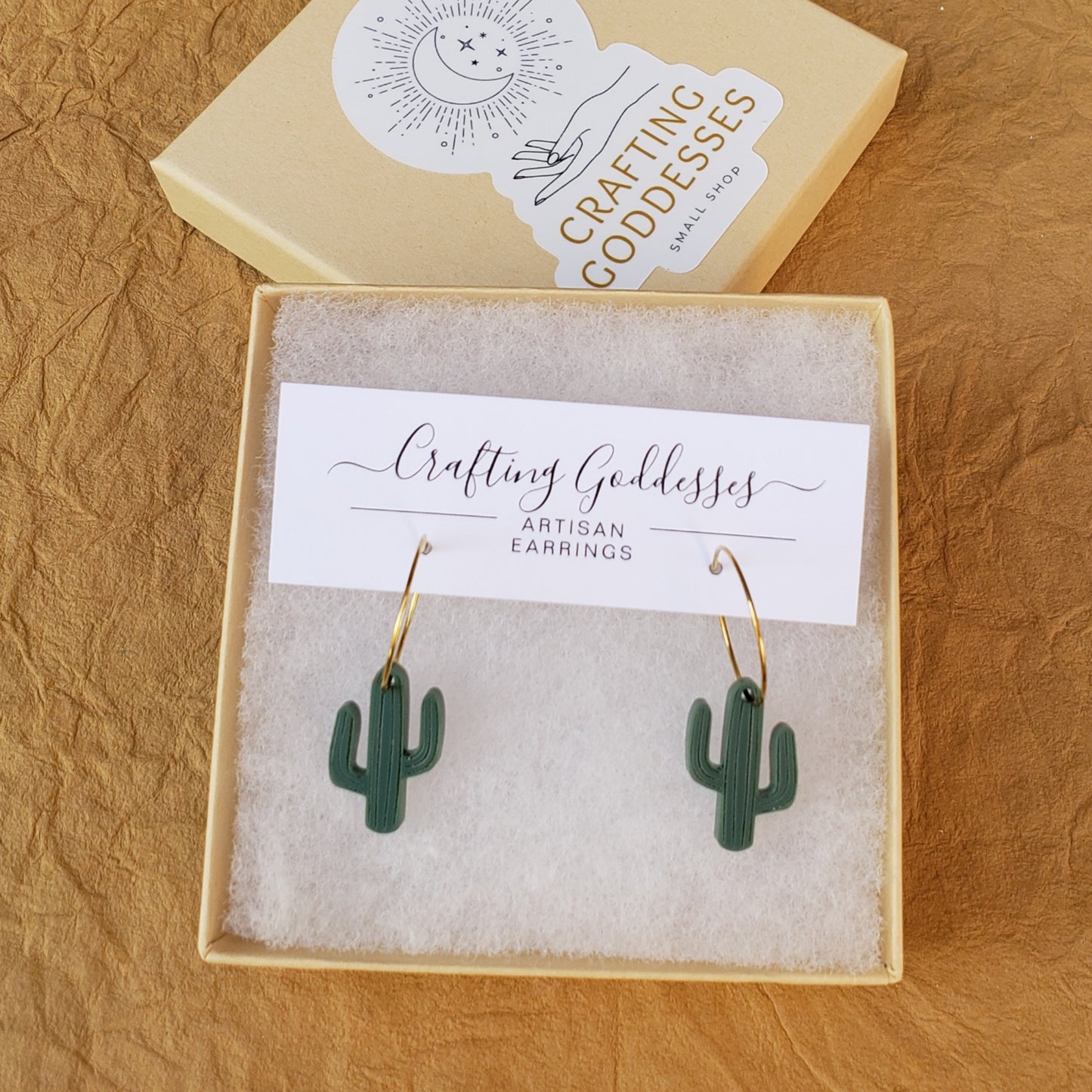 Acrylic Earrings - A Desert Collection Cactus Mini Hypoallergenic Hoops
