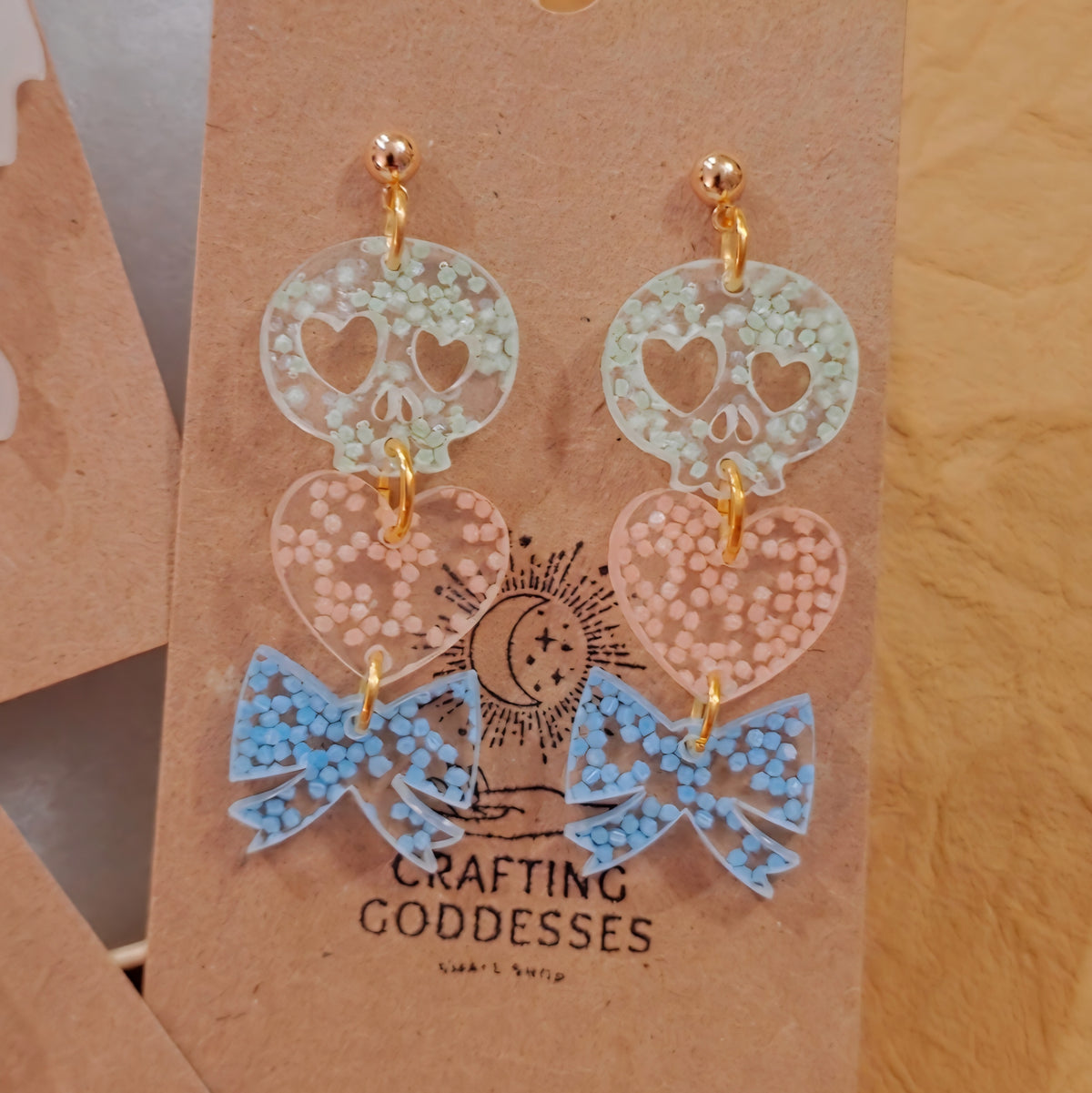 *Acrylic Earrings - *Fall/Halloween 'Autumn GLOW IN DARK Trio' - Hypoallergenic Posts