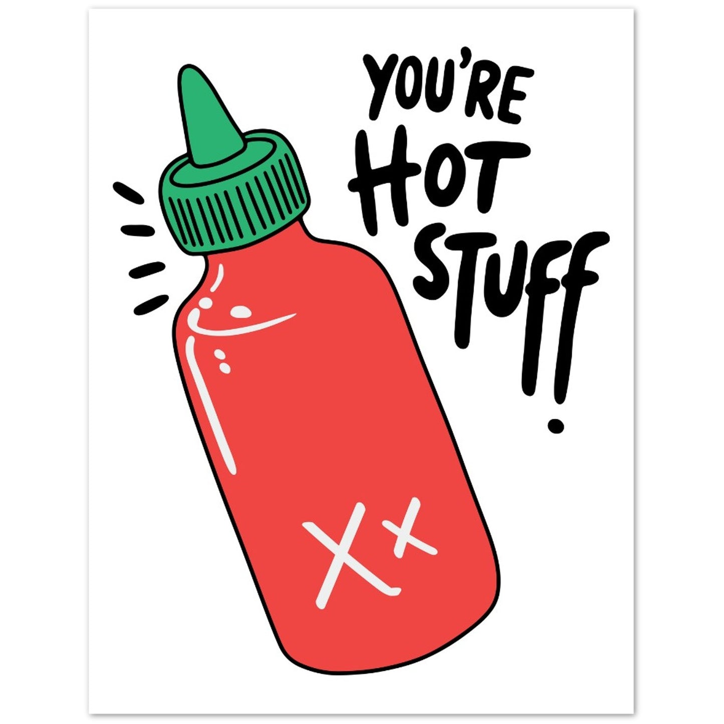 Greeting Card - Love Humor You're Hot Stuff - Blank Inside