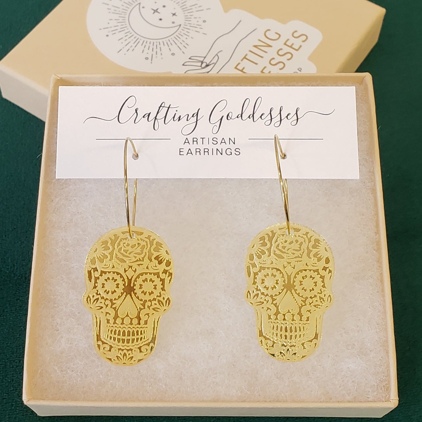 Acrylic Earrings - 'Sugar Skull' Hoops