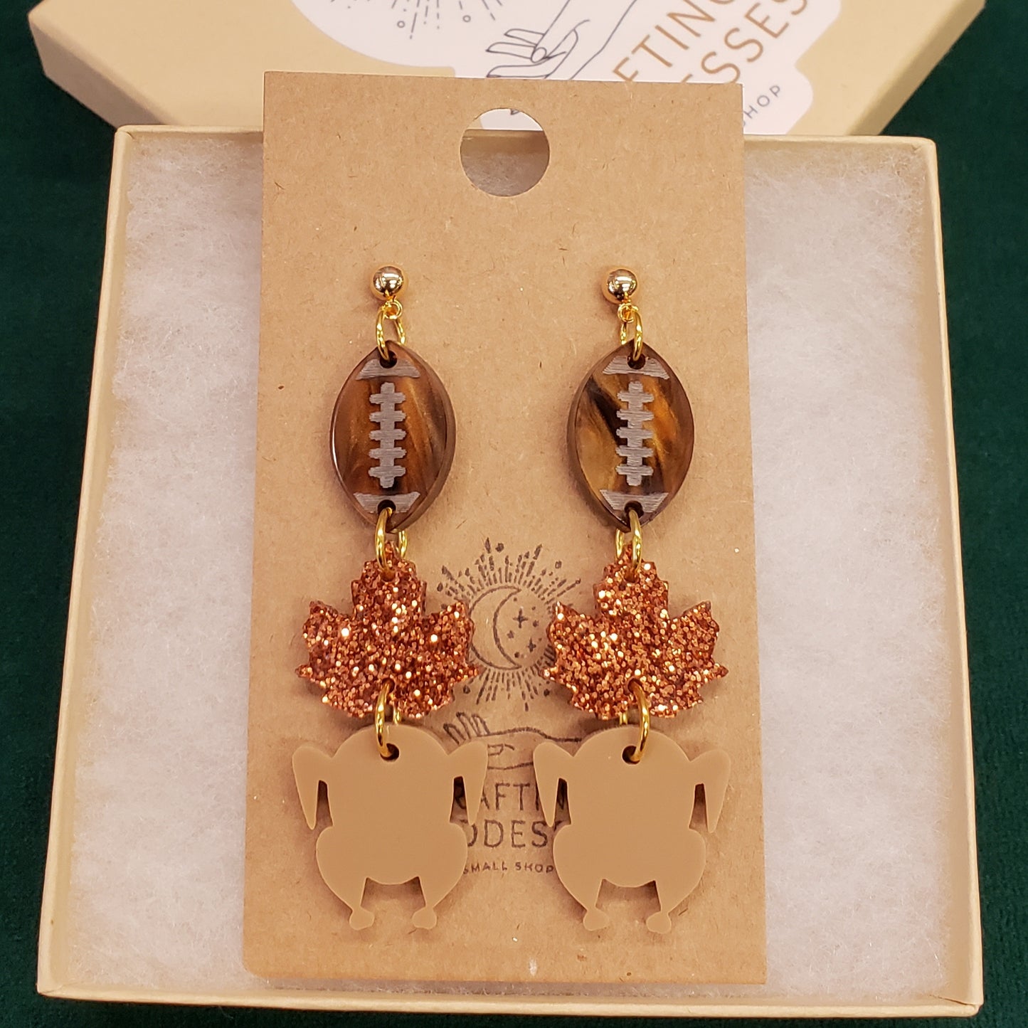 Acrylic Earrings - Fall 'Autumn Thanksgiving' - Hypoallergenic Posts