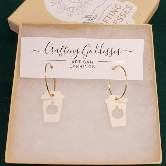 Acrylic Earrings - Fall 'Autumn Mini PSL' Hypoallergenic Hoops
