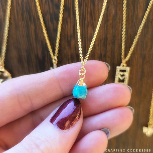 Gold Collection - 14K Gold Plated Mini Turquoise Nugget Necklace