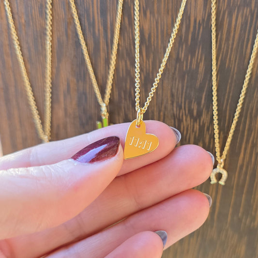 Gold Collection - 14K Gold Plated 11:11 Heart Necklace