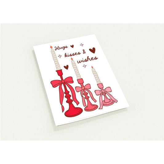 Greeting Card - Friendship Love Hugs, Kisses and Wishes - Blank Inside