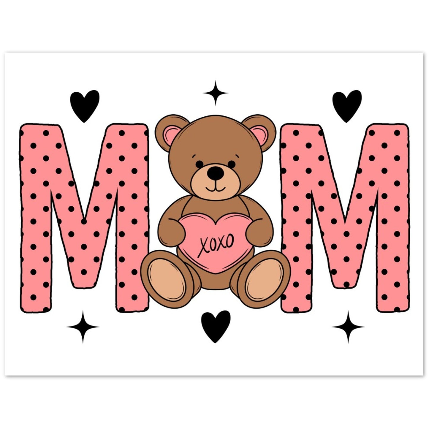 Greeting Card - MOM Bear XOXO  - Blank Inside