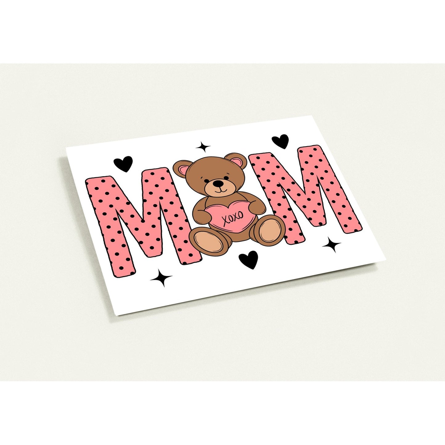 Greeting Card - MOM Bear XOXO  - Blank Inside