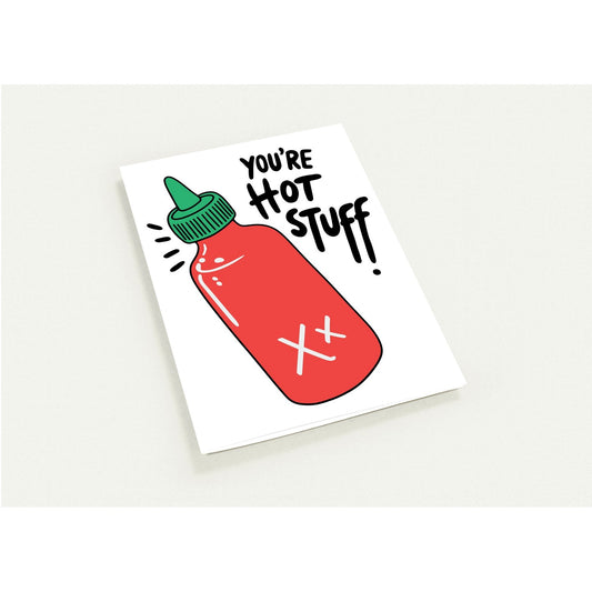 Greeting Card - Love Humor You're Hot Stuff - Blank Inside