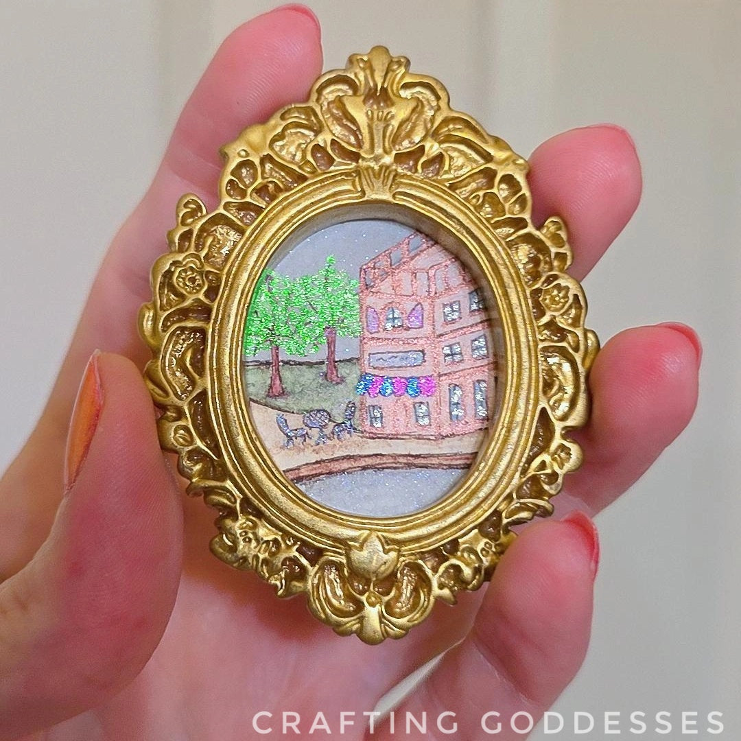 *ONE-OF-A-KIND Original Mini Watercolor Artwork - Magnet - Small Town