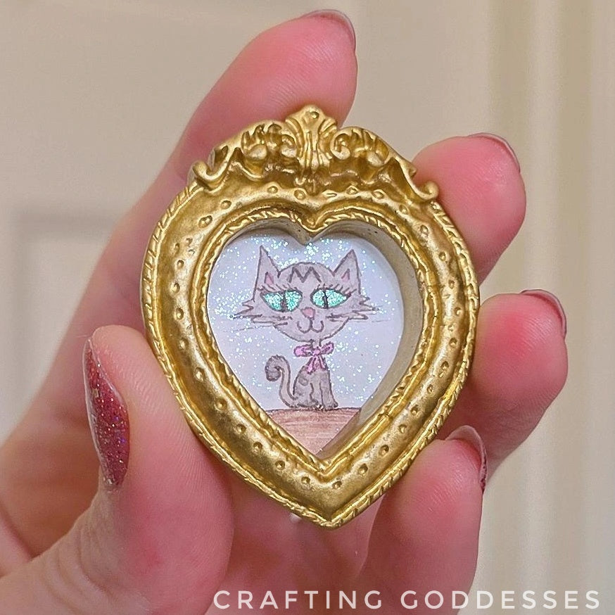 *ONE-OF-A-KIND Original Mini Watercolor Artwork - Magnet - Pretty Kitty