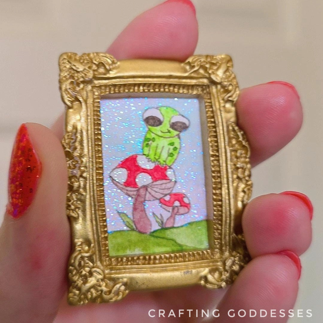 *ONE-OF-A-KIND Original Mini Watercolor Artwork - Magnet - Baby Ribbit
