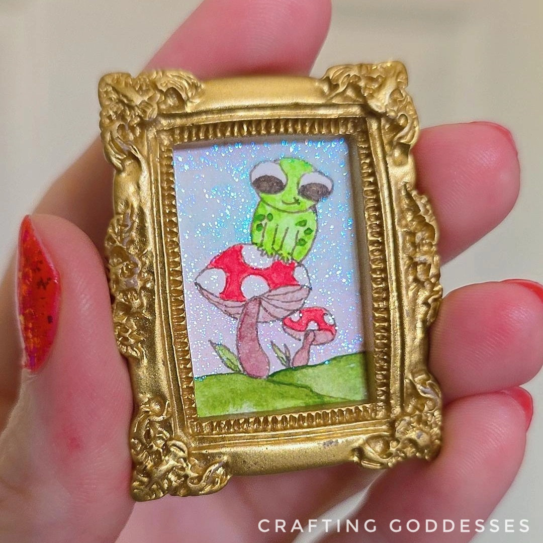 *ONE-OF-A-KIND Original Mini Watercolor Artwork - Magnet - Baby Ribbit