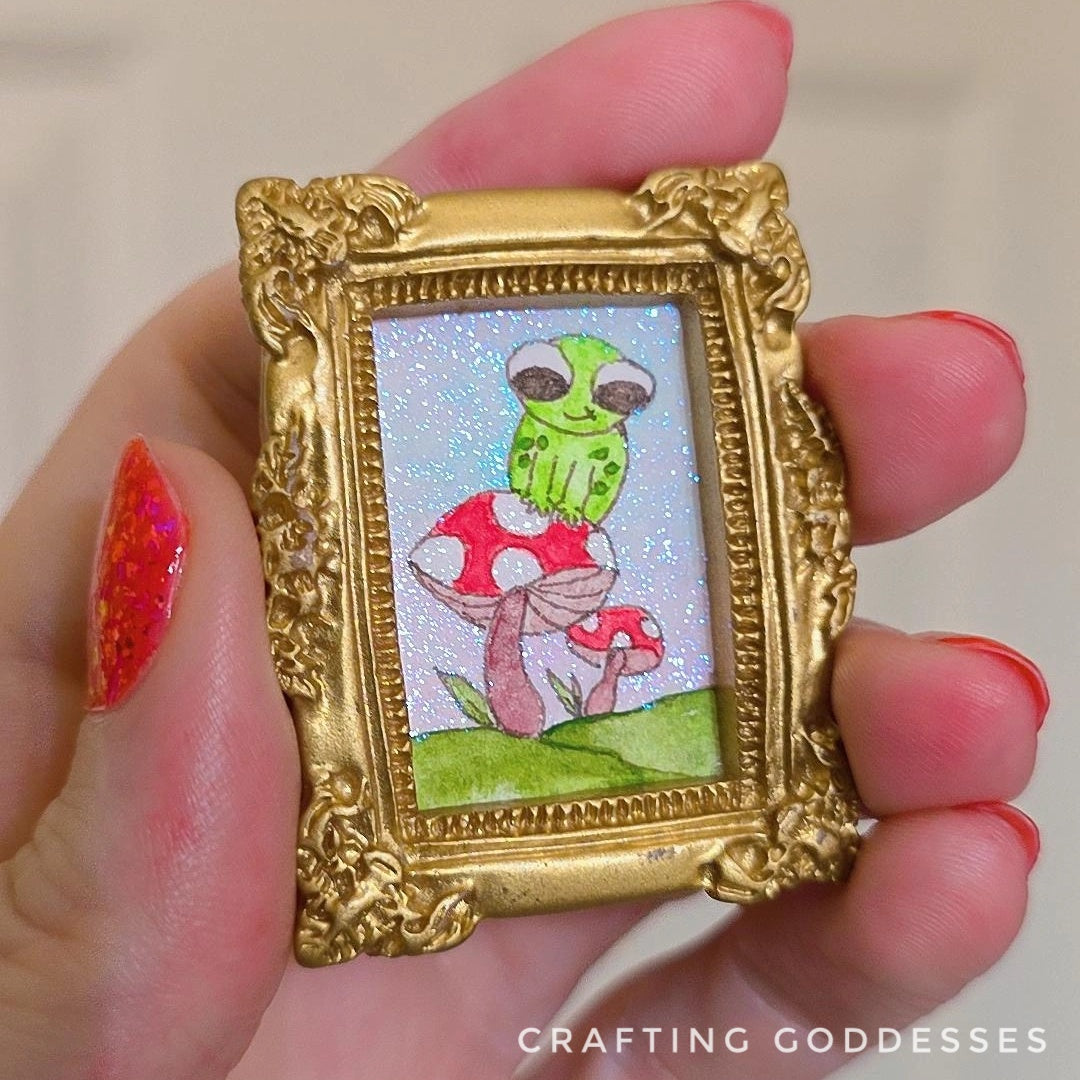 *ONE-OF-A-KIND Original Mini Watercolor Artwork - Magnet - Baby Ribbit