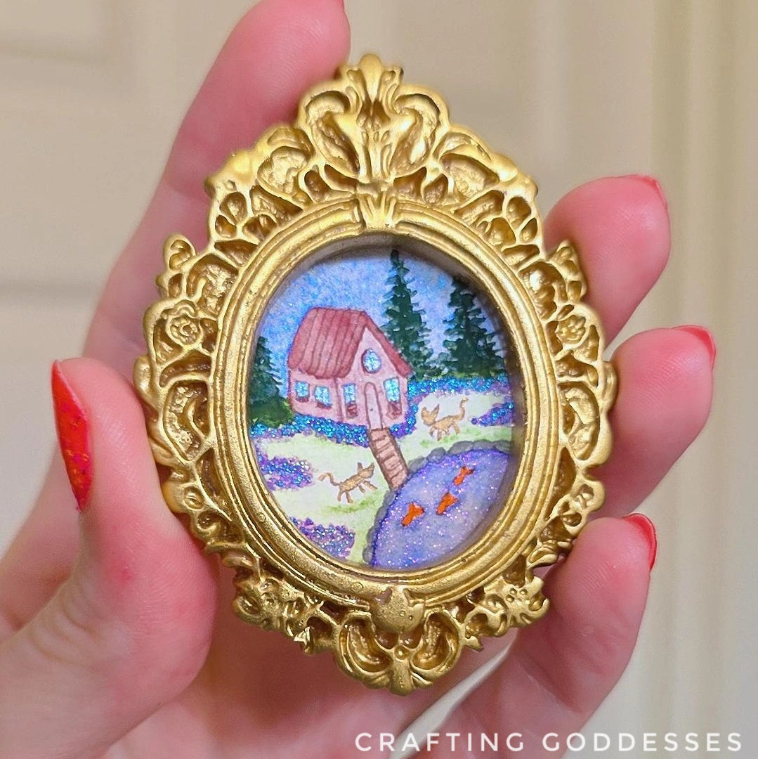 *ONE-OF-A-KIND Original Mini Watercolor Artwork - Magnet - Cabin Retreat