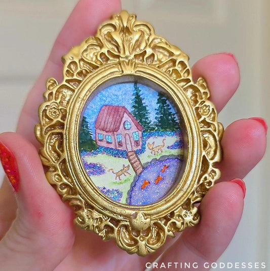 *ONE-OF-A-KIND Original Mini Watercolor Artwork - Magnet - Cabin Retreat