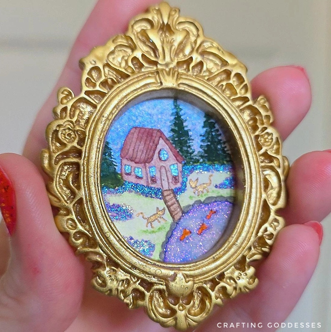 *ONE-OF-A-KIND Original Mini Watercolor Artwork - Magnet - Cabin Retreat