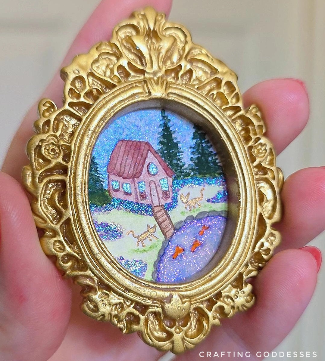 *ONE-OF-A-KIND Original Mini Watercolor Artwork - Magnet - Cabin Retreat