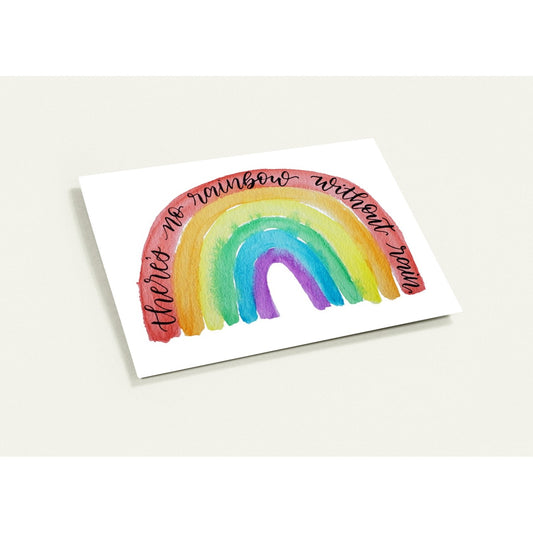 Greeting Card Exclusive - Encouragement Watercolor Rainbow Quote - Blank Inside