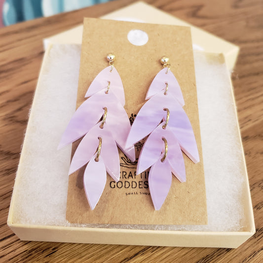 Acrylic Earrings - Quartz 'Amethyst' - Hypoallergenic Posts
