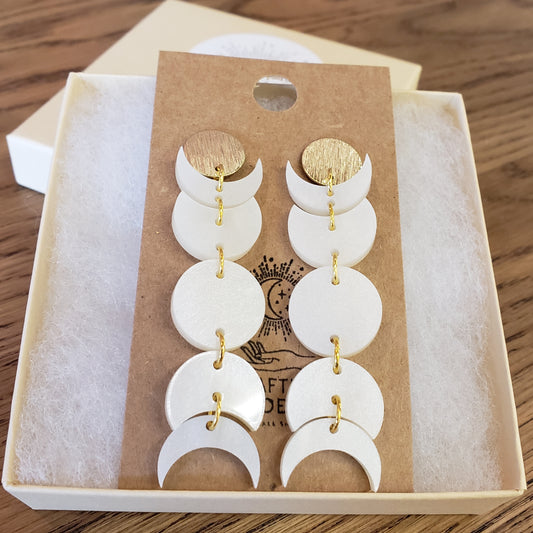 Acrylic Earrings - A Desert Collection 'Moon Phases' - Hypoallergenic Posts