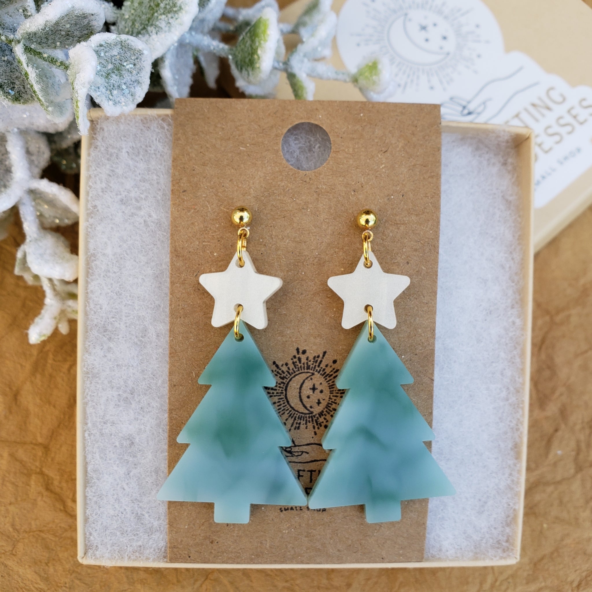 Acrylic on sale christmas earrings