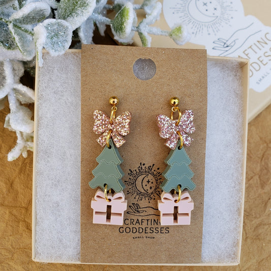 Acrylic Earrings - A Christmas Dream 'Vintage Charm Trio' - Hypoallergenic Posts