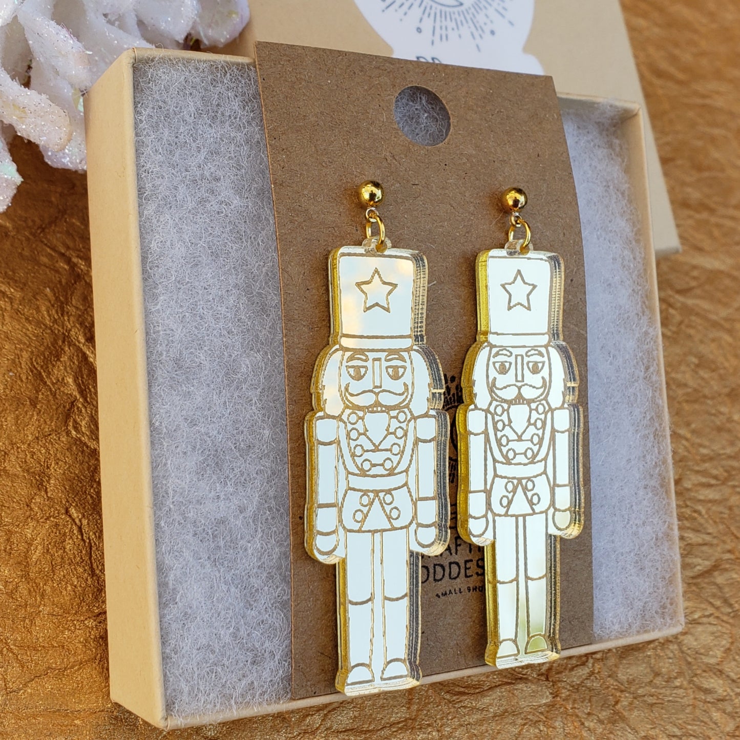 Acrylic Earrings - A Christmas Dream 'Classic Nutcracker' - Hypoallergenic Posts