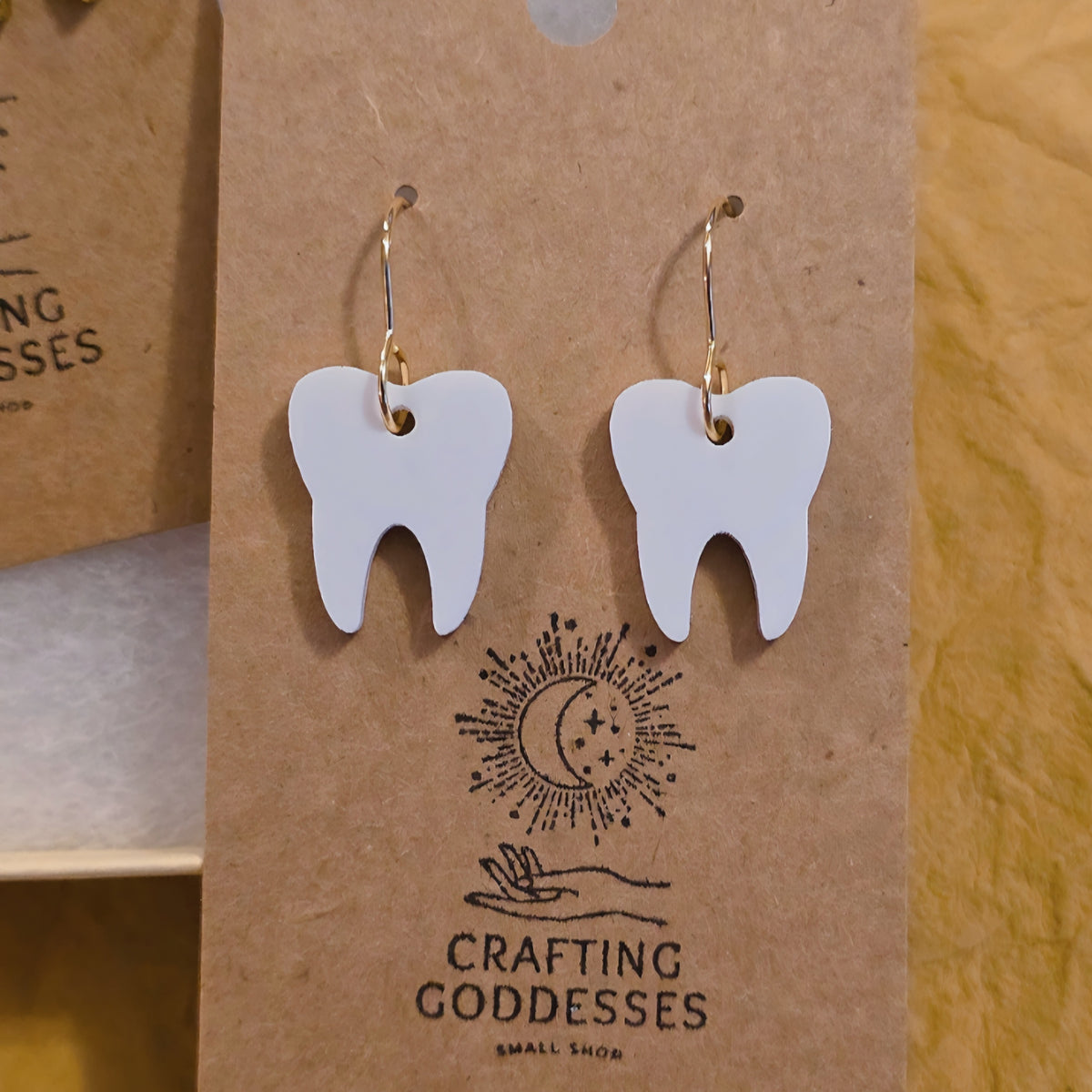 *Acrylic Earrings - *Fall/Halloween 'Autumn Tooth' - Hypoallergenic French Hooks