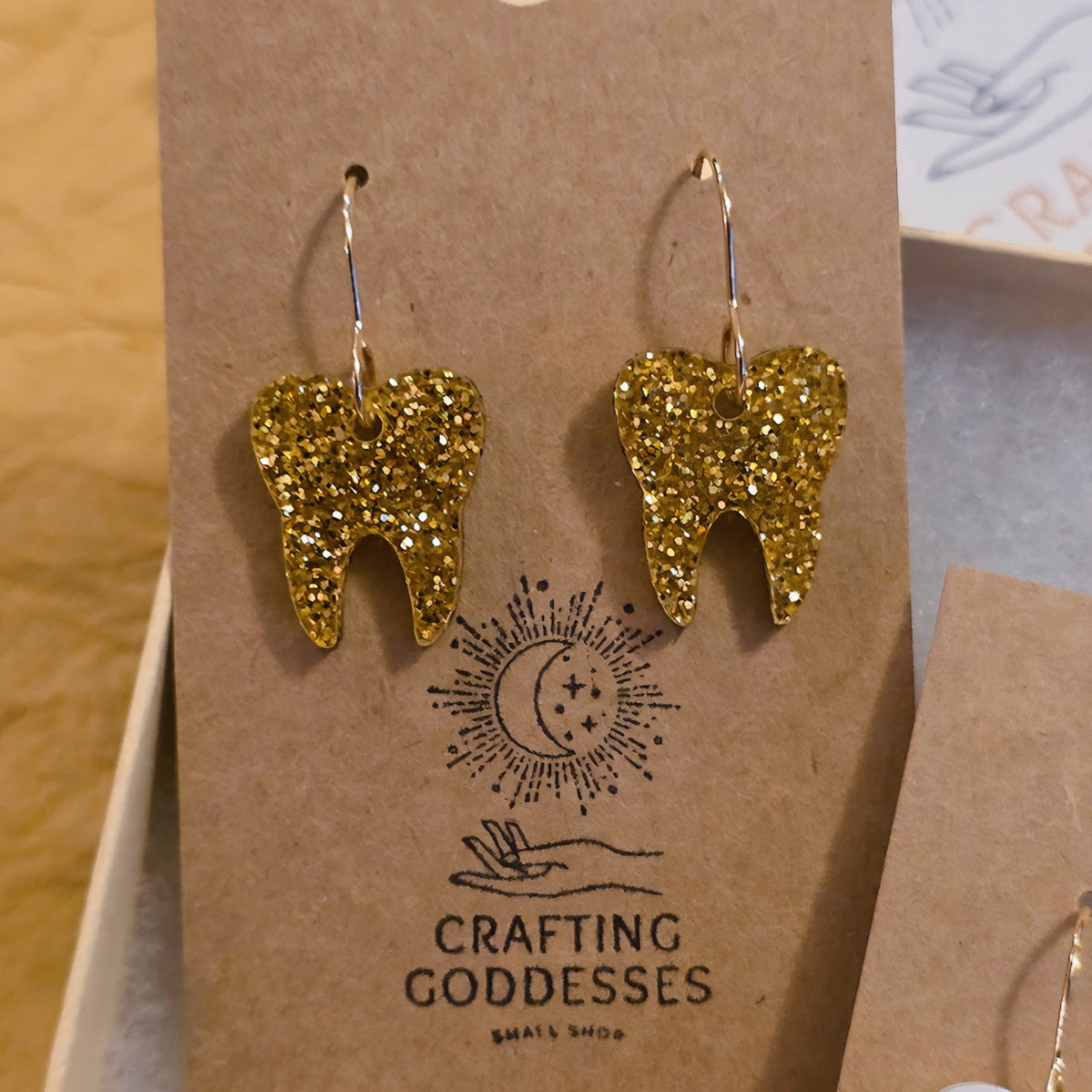 *Acrylic Earrings - *Fall/Halloween 'Autumn Tooth' - Hypoallergenic French Hooks