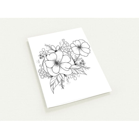 Greeting Card Exclusive - Botanical Line Drawing Original Artwork - Blank Inside