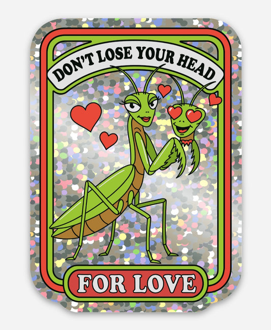 Sticker - Love Humor Praying Mantis with Glitter Effect