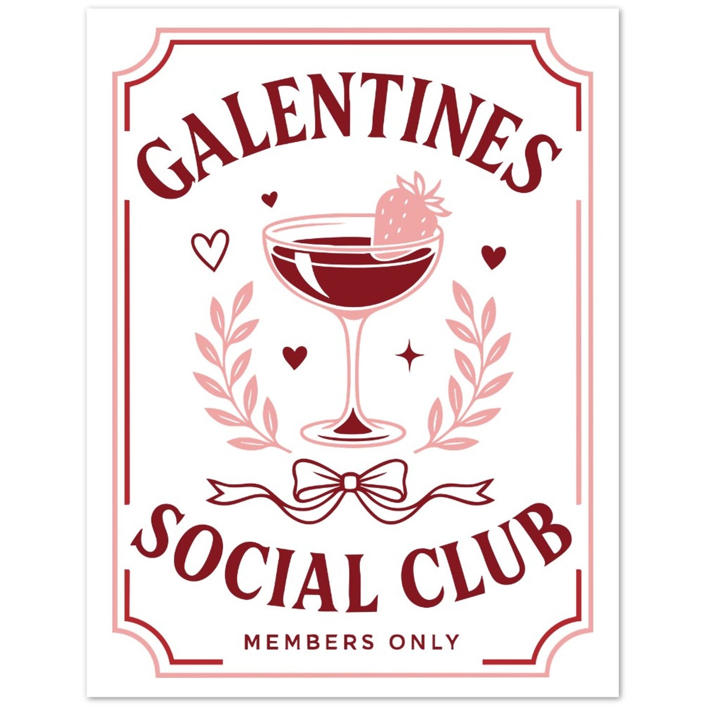 Greeting Card - Valentine Galentines Social Club - Blank Inside