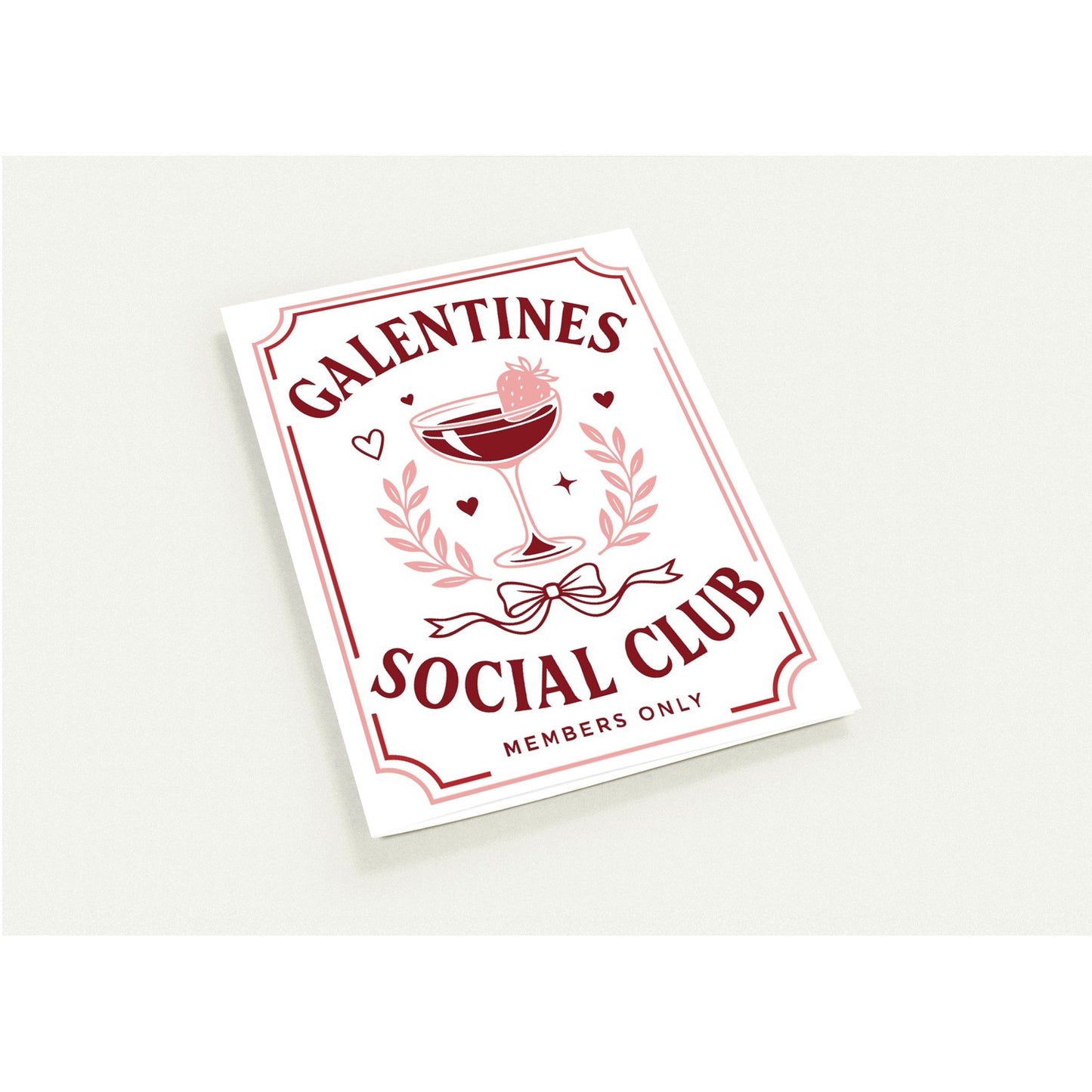 Greeting Card - Valentine Galentines Social Club - Blank Inside