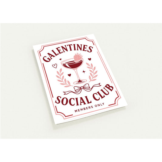 Greeting Card - Valentine Galentines Social Club - Blank Inside