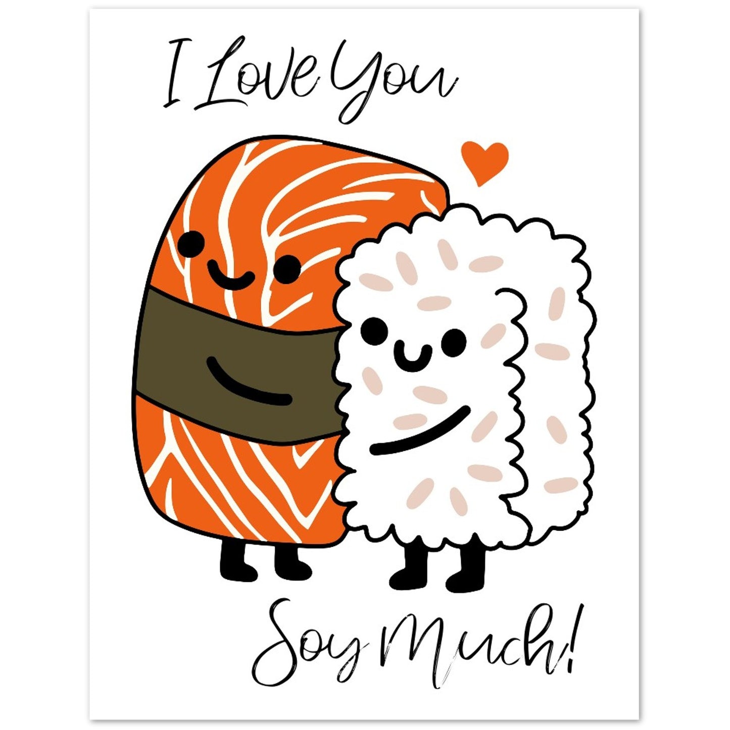 Greeting Card - Love Humor Sushi Lover - Blank Inside