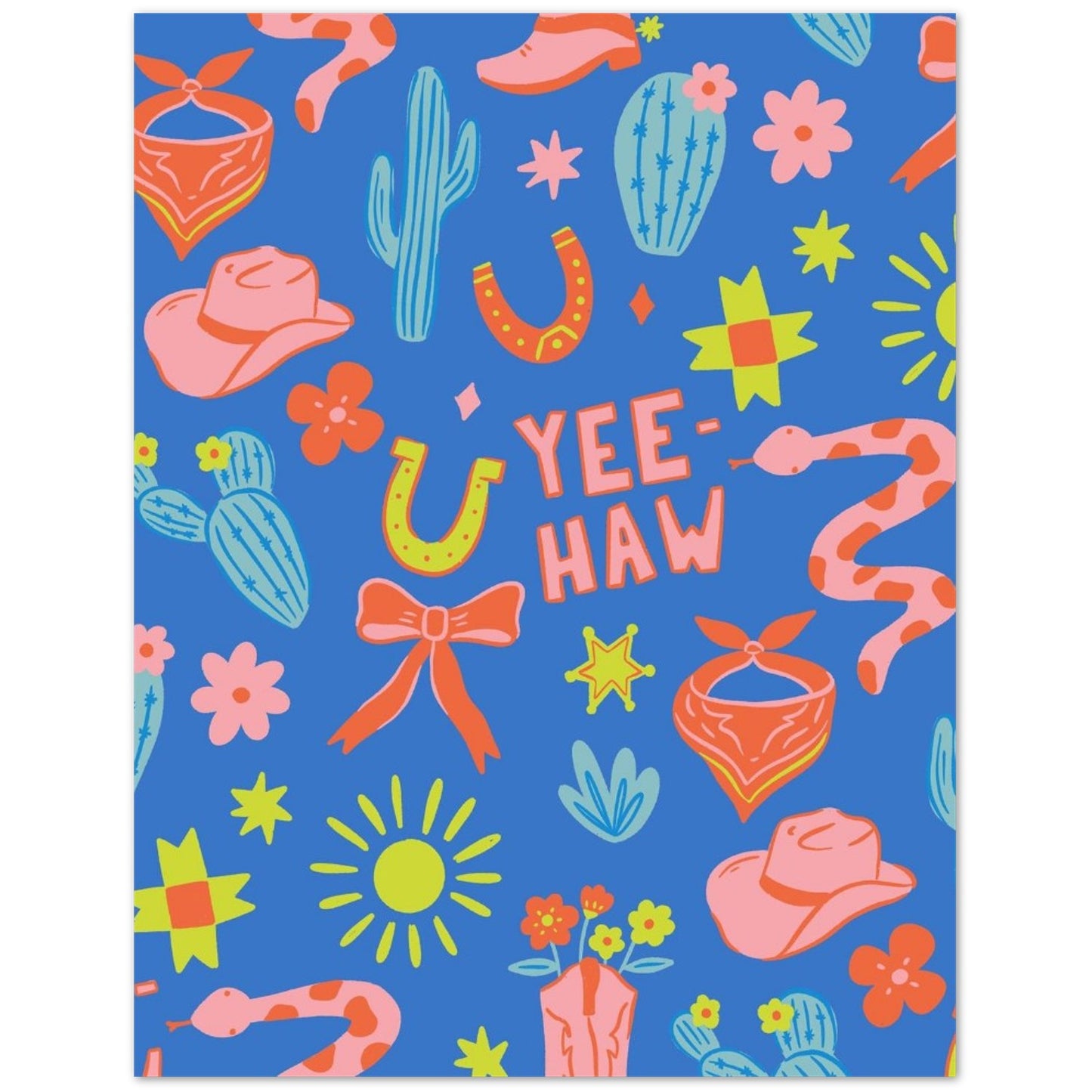 Greeting Card - Cowgirl Yeehaw- Blank Inside