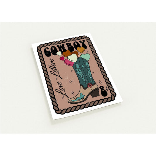 Greeting Card - Cowgirl Cowboy Love Letters - Blank Inside