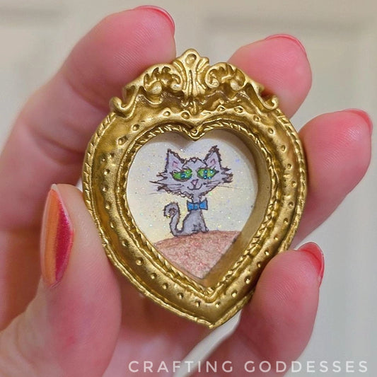 ONE-OF-A-KIND Original Mini Watercolor Artwork - Magnet - Kitty Baby Junior