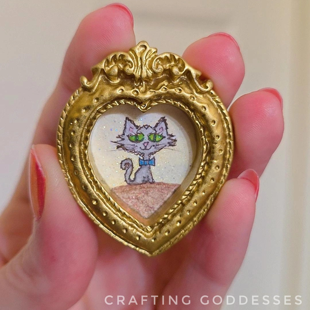 ONE-OF-A-KIND Original Mini Watercolor Artwork - Magnet - Kitty Baby Junior