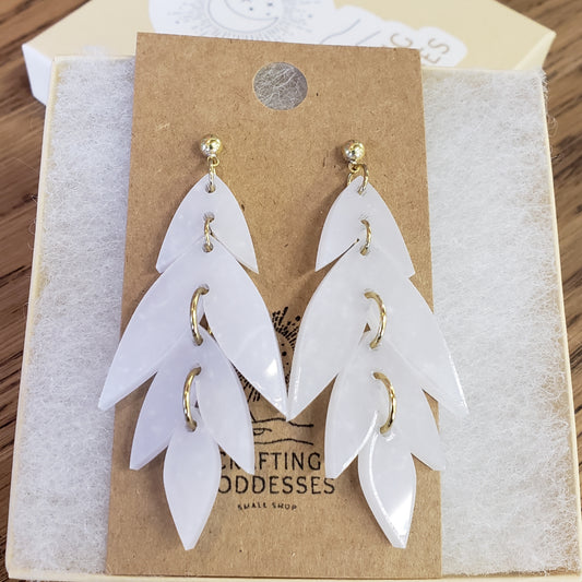 Acrylic Earrings - Quartz 'Clear' - Hypoallergenic Posts