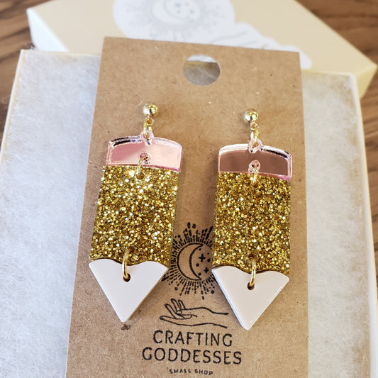 Acrylic Earrings - Back to School - Hypoallergenic Posts