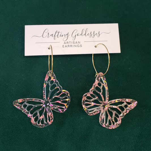 Acrylic Earrings - Animal Collection 'Butterfly' Hypoallergenic Hoops